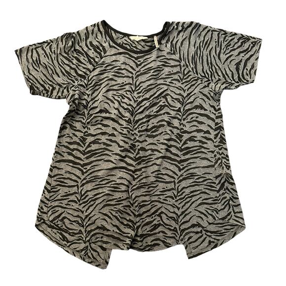 Rebecca Taylor gray & black animal print short sleeve top size XS - Picture 11 of 11